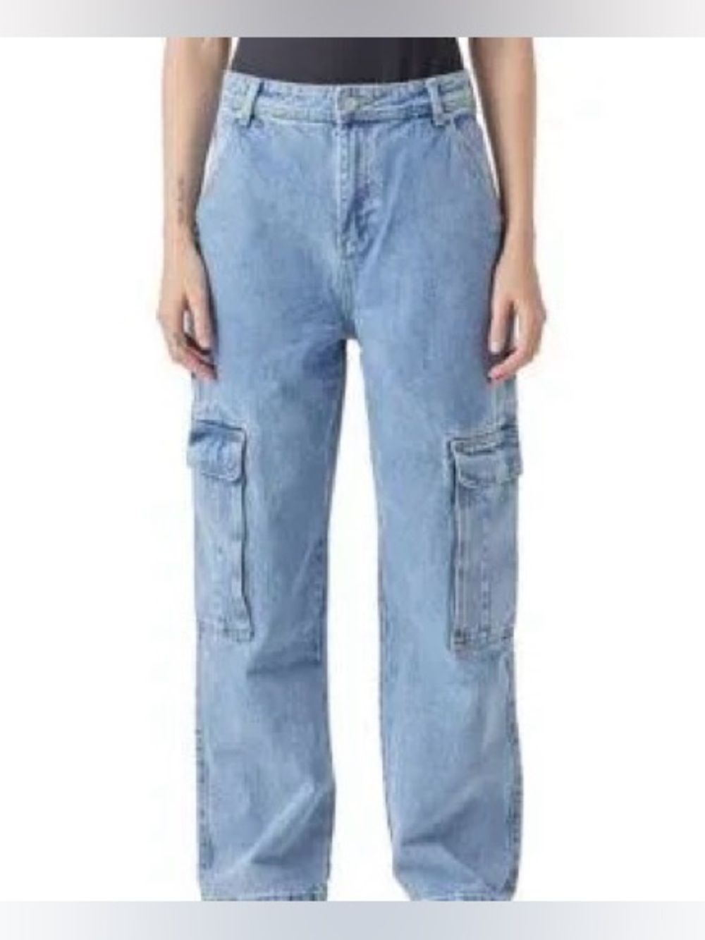 GreyLab Cargo Pocket Denim Jeans - Light Blue